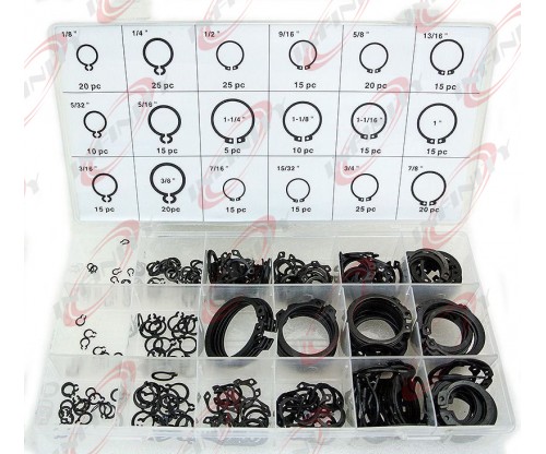  300 Pc Steel Snap Retaining Ring Hardware Assortment Set Kit With 18 Sizes